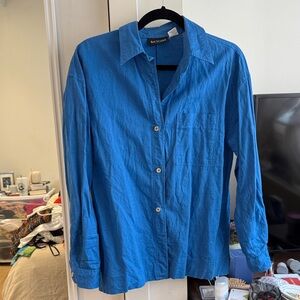 Max Studio Blue Lightweight Shirt Jacket